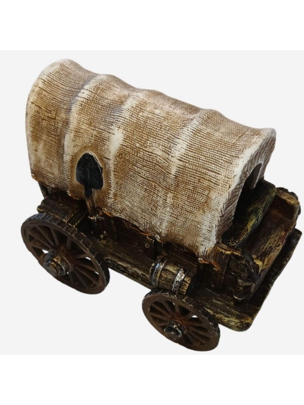 Rustic Covered Wagon Figurine Miniature Western Cowboy Pioneer Home Decor